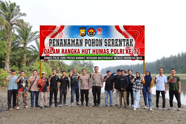 Meriahkan HUT Humas Polri Ke – 72, Polres Mukomuko Gelar Penanaman Pohon